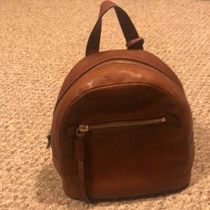 Fossil Brown Backpack with Timeless Elegance (Handle Is Weathered)